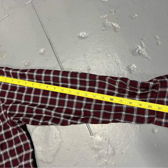 St Johns Bay Men Button Up Shirt Small Red Plaid  Long Sleeve Collar - Picture 5 of 6